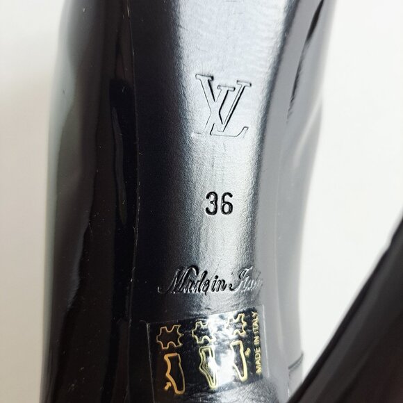 Louis Vuitton Black Leather Platform Oh Really! Peep Toe Pumps Size 36 - Picture 13 of 16